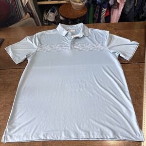 Yatta Golf Men's Performance Polo XL Blue Floral Print Stretch Flowers